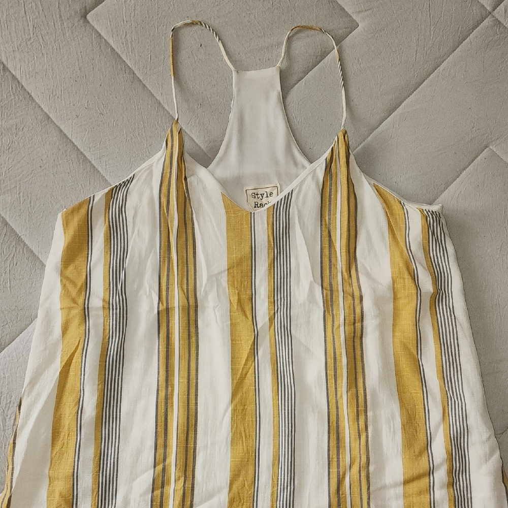 Style Rack Mustard and White Striped Tank Top